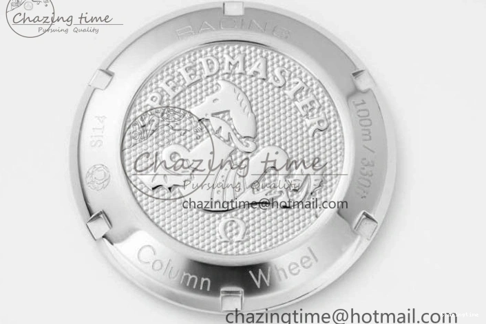 0111 Breathable Speedmaster Racing Master SS HKF Best Edition White Dial on Black Rubber Strap A 7815